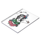 Carnet Femme de crâne de sucre avec des roses (Côté gauche)