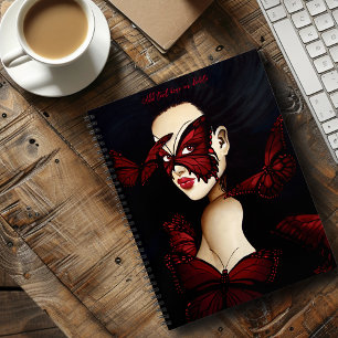 Carnet Femme de fantaisie gothique au masque de papillon