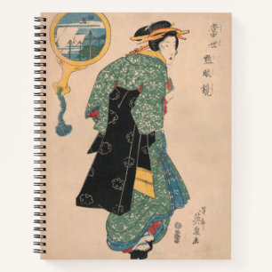 Carnet Femme de kimono japonais antique Ukiyo-e gravure s