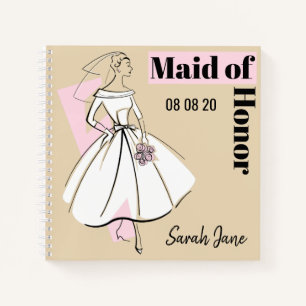 Carnet Femme de mode Neutre Maid of Honor carré
