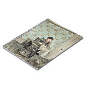 Carnet Femme des années 1890 à la machine à coudre (Côté gauche)