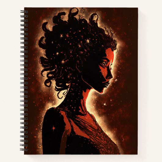 Carnet Femme des étoiles Rouge & Brown Grand Softcover (Devant)