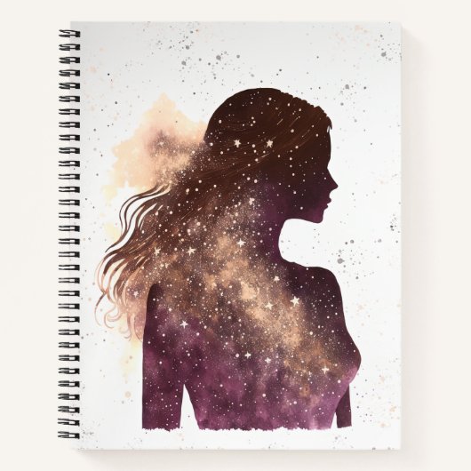 Carnet Femme des étoiles violet & Brown Grand couverture  (Devant)