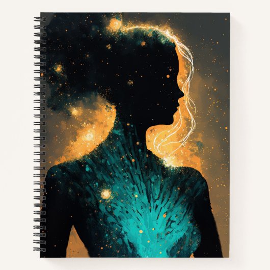 Carnet Femme des Stars Gold & Turquoise Grand Softcover (Devant)