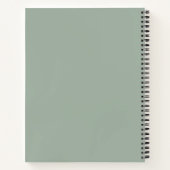 Carnet Femme d'honneur Sage Green Typographie Nom Mariage (Dos)