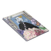 Carnet Femme élégante bleue Robe florale Chic (Côté Droit)