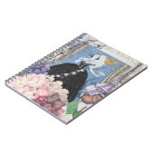 Carnet Femme élégante bleue Robe florale Chic (Côté gauche)