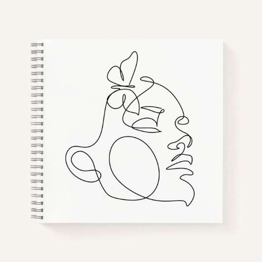 Carnet Femme Face Line Art (Devant)