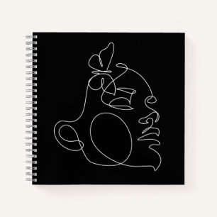 Carnet Femme Face Line Art