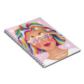 Carnet Femme Fille Arc-en-Ciel Personnalisée Illustrée Mi (Côté Droit)