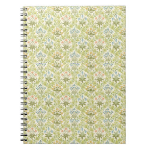 Carnet Femme girly à motif floral vert
