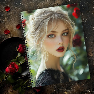Carnet Femme gothique & Roses rouges