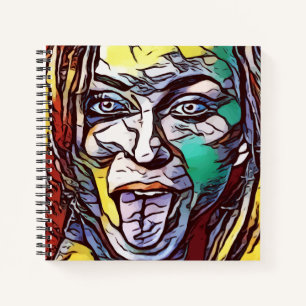 Carnet Femme Graffiti Peinture Art Visage Couleur Oeil