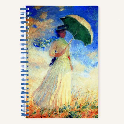 Carnet Femme Monet avec un parasol face droit (Recto)