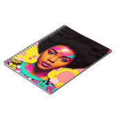 Carnet Femme noire colorée Afro Pop Art (Côté gauche)