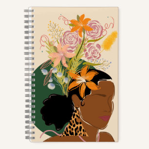 Carnet Femme noire dotée d'une oreille Empreinte de léopa