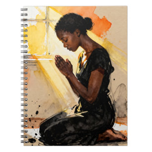 Carnet Femme noire priant Art abstrait Impasto