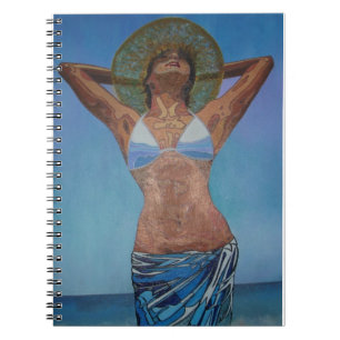 Carnet Femme Portant Casquette Et Sarong Profitant De L'É