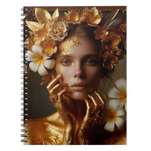 Carnet Femme Préraphaélite Dorée 3 (Devant)