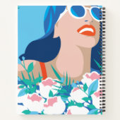 Carnet Femme rétro avec fleurs et soleil (Dos)