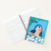 Carnet Femme rétro avec fleurs et soleil (Intérieur)