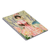 Carnet Femme victorienne florale rose Régence (Côté Droit)