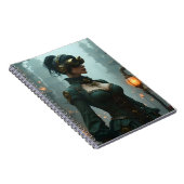 Carnet Femme victorienne Steampunk en vert (Côté Droit)