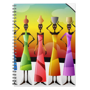 Carnet Femmes africaines avec poterie sur la tête