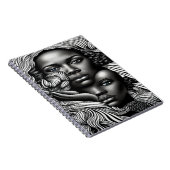Carnet Femmes afro-américaines Abstraites noires et blanc (Côté Droit)