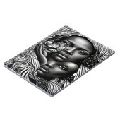Carnet Femmes afro-américaines Abstraites noires et blanc (Côté gauche)
