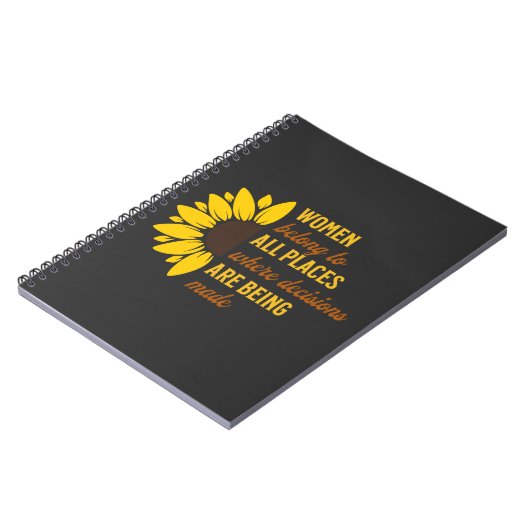 Carnet Femmes Droits Ruth Bader Sunflower tendance Unique (Côté gauche)