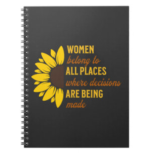 Carnet Femmes Droits Ruth Bader Sunflower tendance Unique
