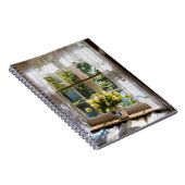 Carnet Fenêtre avec rideau de dentelle et tulipe (Côté Droit)