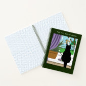 Carnet Fenêtre Chat noir regardant dehors (Intérieur)