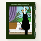 Carnet Fenêtre Chat noir regardant dehors (Dos)