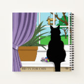 Carnet Fenêtre Chat noir regardant dehors (Dos)