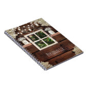 Carnet Fenêtre de grange rustique arbre & pot Mason campa (Côté Droit)