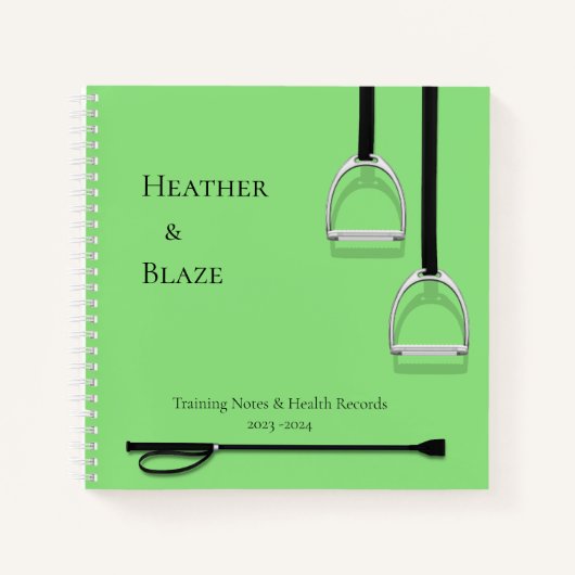 Carnet Fer à sirop et équitation Crop Lime Carré équestre (Devant)