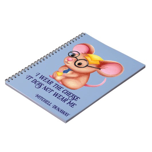 Carnet Fer Cheese Man Business Souris Cravate lunettes Ne (Côté gauche)
