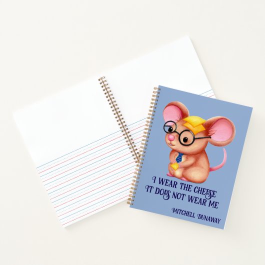 Carnet Fer Cheese Man Business Souris Cravate lunettes Ne (Intérieur)