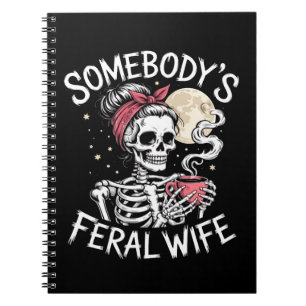 Carnet Feral Funny Amateurs de café Boire Crâne Plaisante