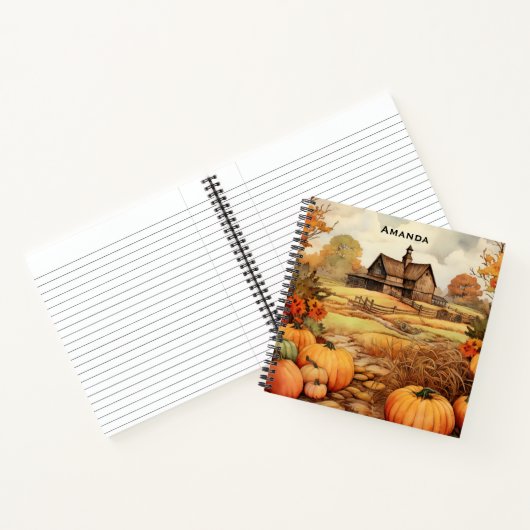 Carnet Ferme citrouille automne récolte Thanksgiving (Intérieur)