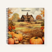 Carnet Ferme citrouille automne récolte Thanksgiving (Devant)