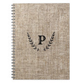 Carnet Ferme rustique Burlap & Black Botanical Laurel (Devant)