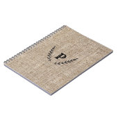 Carnet Ferme Rustique Burlap & Noir Botanique Laurier (Côté gauche)