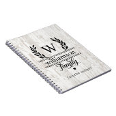 Carnet Ferme Style Laurel Monogramme Nom de famille Recet (Côté Droit)