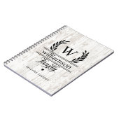 Carnet Ferme Style Laurel Monogramme Nom de famille Recet (Côté gauche)