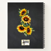 Carnet Ferme Tournesol Noir Chalkboard Spiral Recette (Dos)