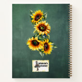 Carnet Ferme Tournesol Vert Chalkboard Spiral Recette (Dos)