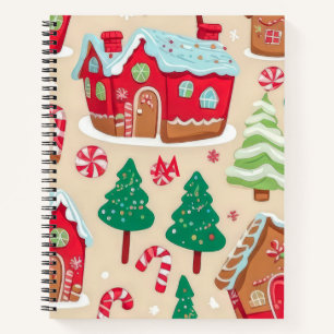 Carnet Festif Noël Gingerpain Maisons Arbres Motif